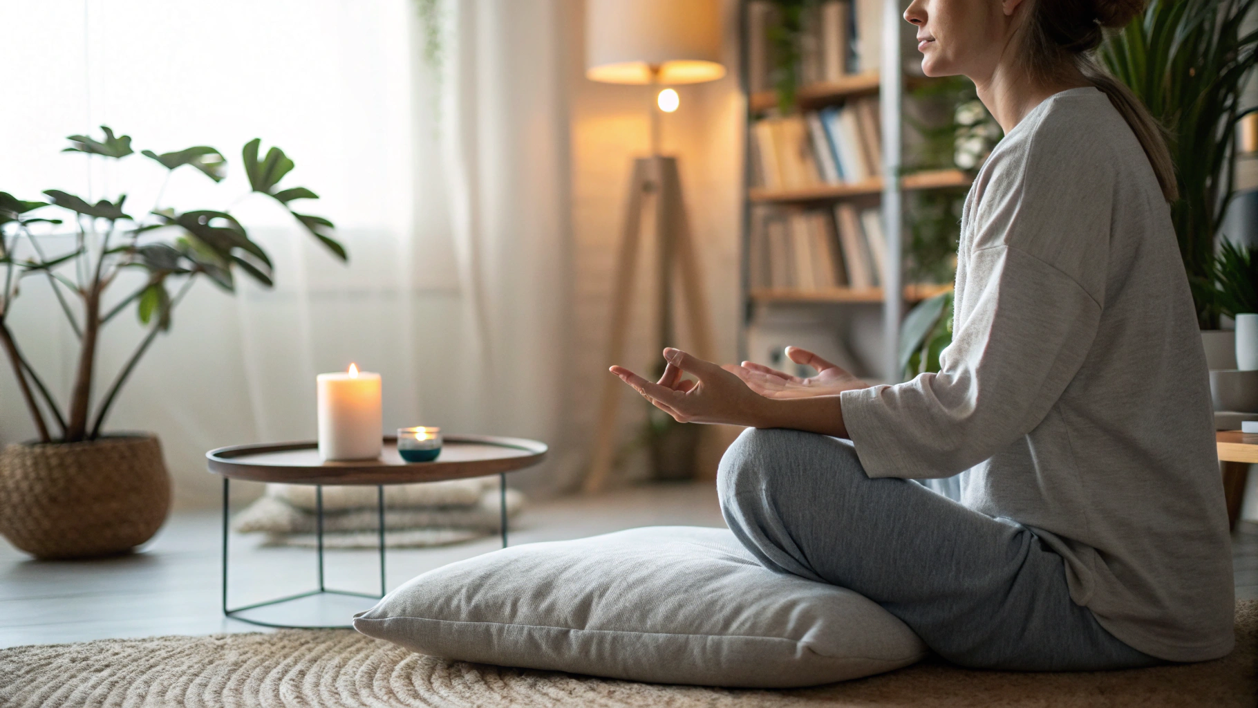 Persona iniciando meditación guiada para principiantes